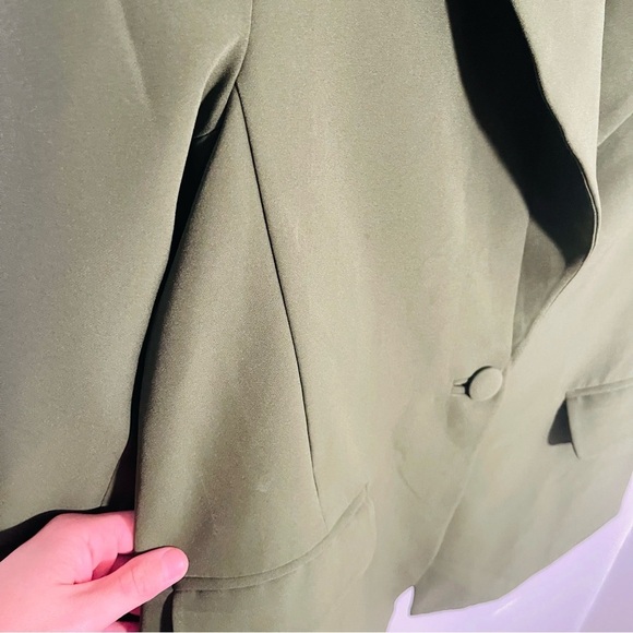NEW Camila Coelho Morena Blazer Jacket Oversized Boyfriend Fit Preppy Green - Picture 4 of 9